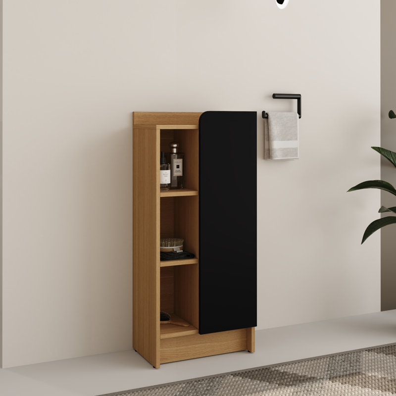Armoire latérale autoportante en chêne clair de 16 po de hauteur, H 35,69 po x l 16 po x P 9,89 po