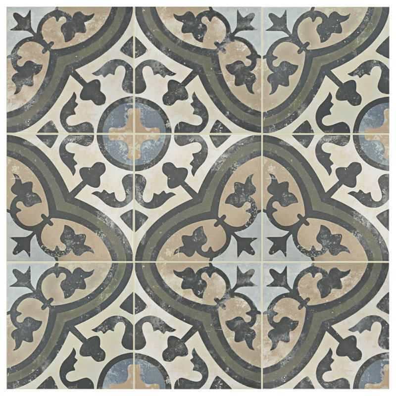 Carreau de porcelaine pour plancher et mur 9 3/4 po x 9 3/4 po Evoque