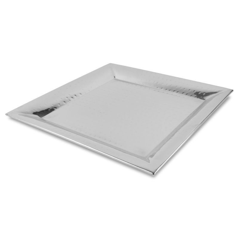 Ensemble de petits plateaux de service carrés en acier inoxydable martelé NUCU Artisan
