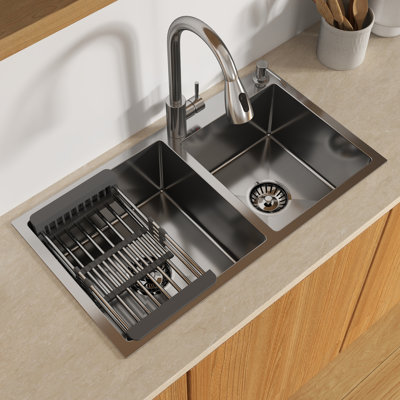 30" Drop In Double Bowl Kitchen Sink