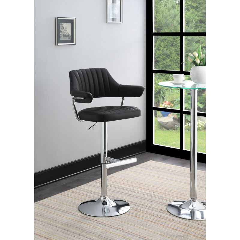 Arnetha Swivel Upholstered Adjustable Height Counter Stool, Black