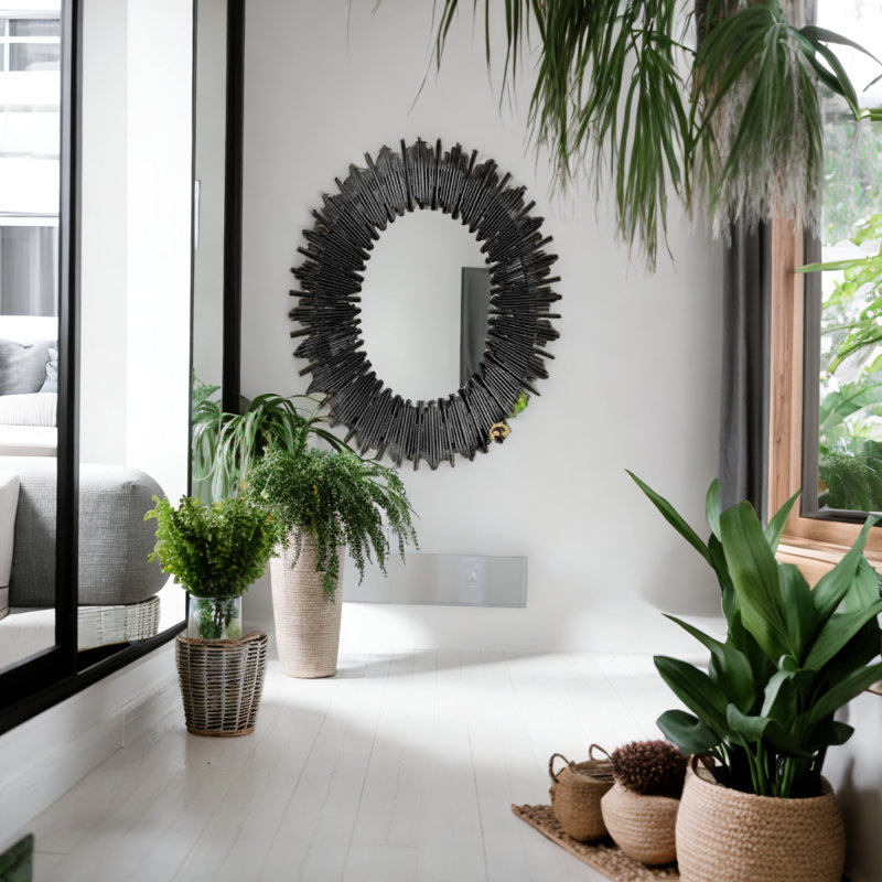 Miroir d'appoint angulaire angolais, Noir