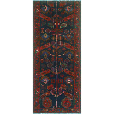 One-of-a-Kind 3'4" X 7'11" 1980s Runner Wool Area Rug in