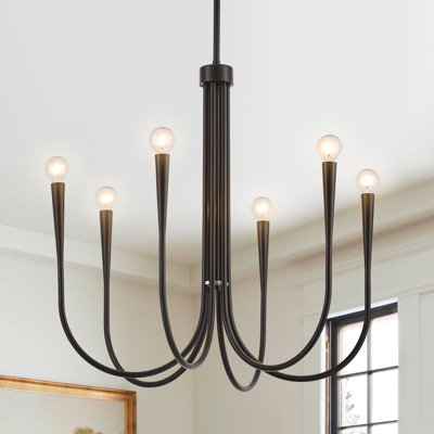6 - Light Dimmable Candle Style Classic Chandelier