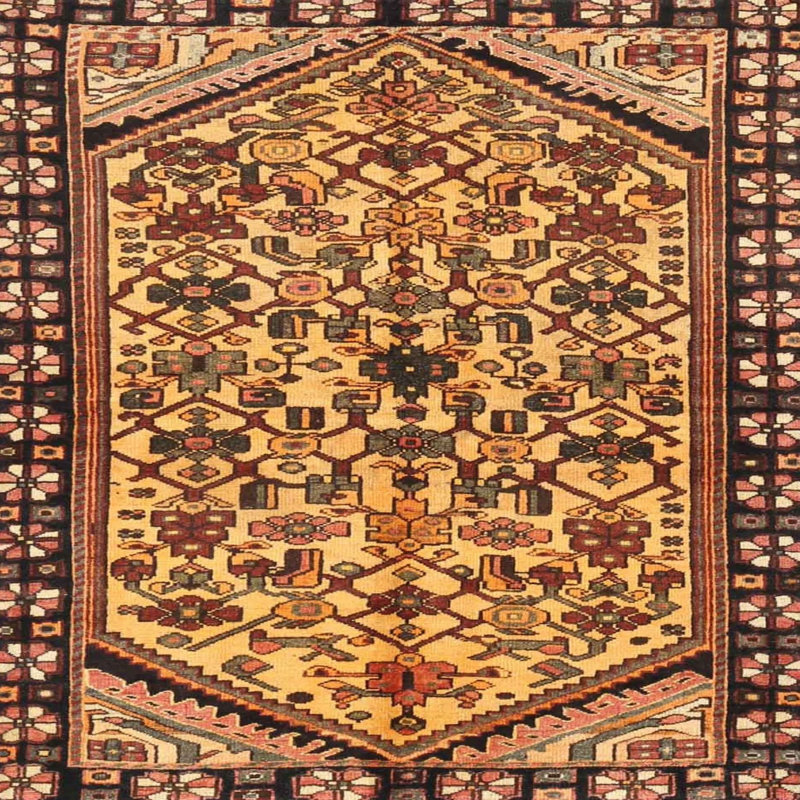 Tapis brun/noir traditionnel Gracela, Rond 5 pi