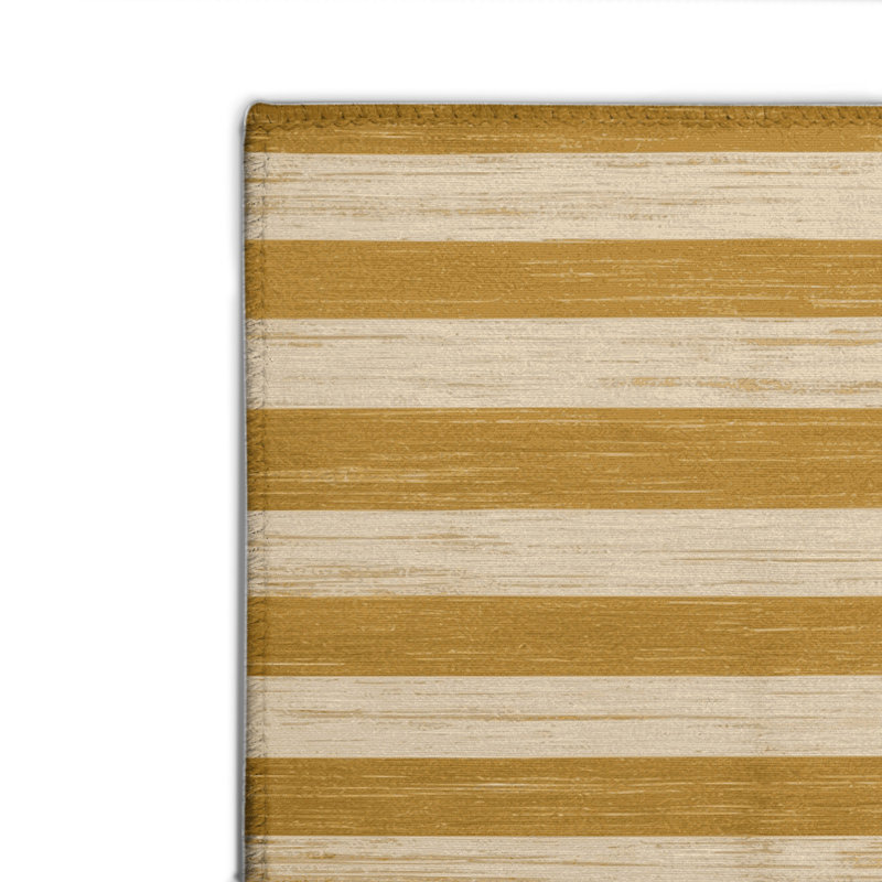 Tapis intérieur / extérieur brun HorizontalStripes, Rectangulaire 2 pi x 3 pi