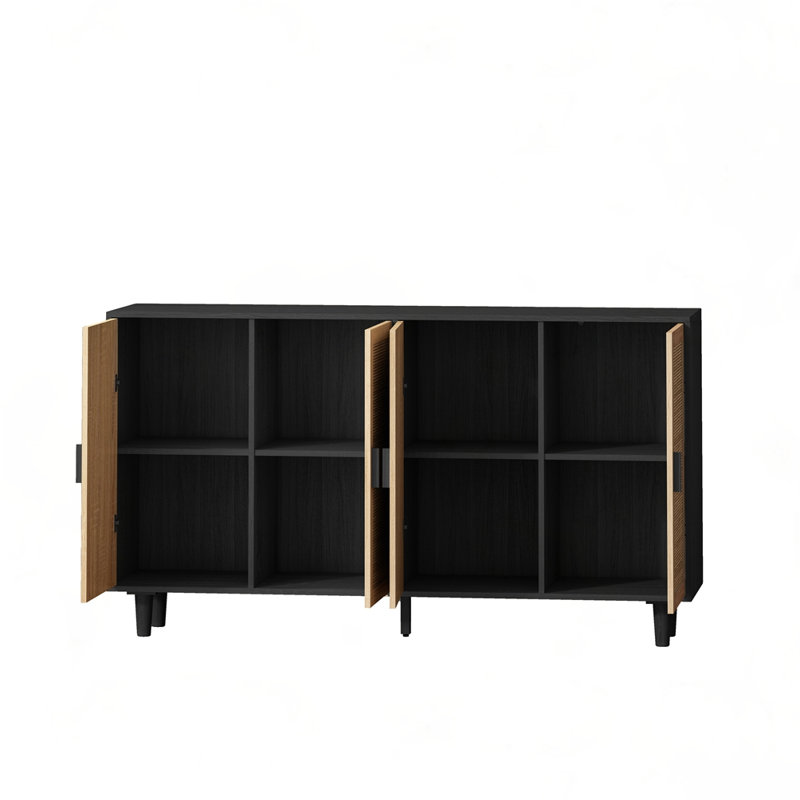 Armoire de rangement élégante 62,20 ", Noir