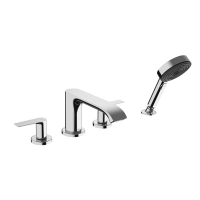 Garniture de baignoire romaine à 4 trous avec douche à main 1,75 GPM Hansgrohe Vivenis