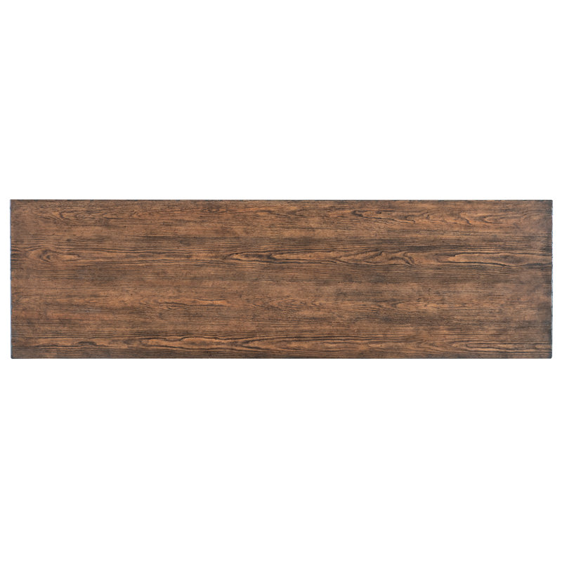 Safari Brown Pine Veneer Rustic Credenza