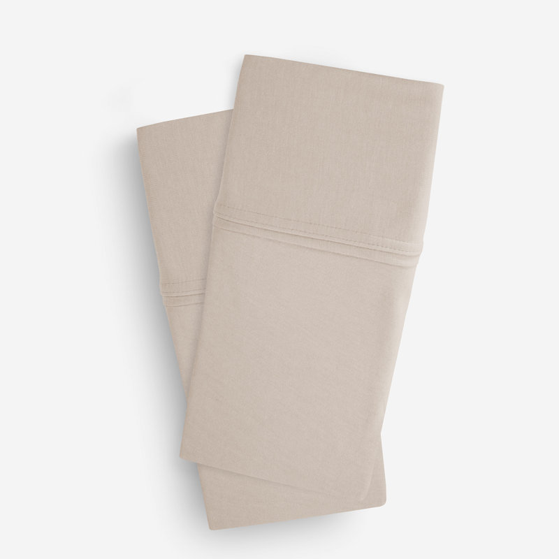 Beige King Size Polyester Pillowcase Set