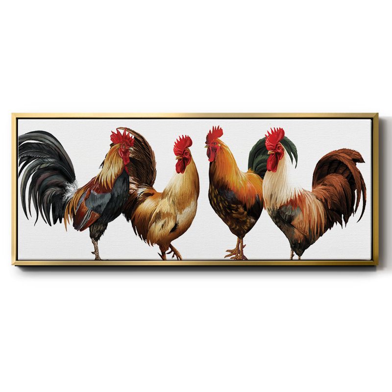 Rooster- Framed Canvas, 8" H x 20" W