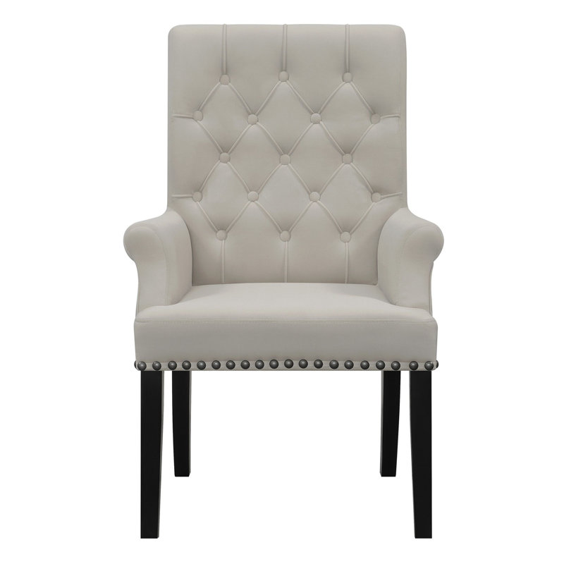 Fauteuil d'appoint rembourré Barrone, Velours gris clair