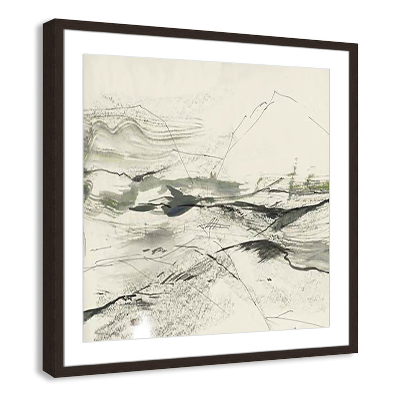 " Green Sketches " by PI Studio, H 27,5 po x l 27,5 po x P 1,25 po, Cadre en noyer