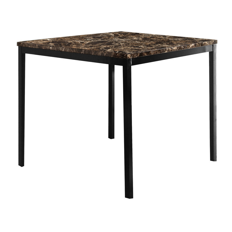 Table de comptoir en faux marbre avec structure stable en métal pour salle à manger 4 et structure