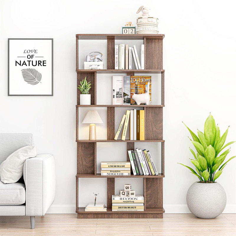 Modern 5-Level Storage Bookcase – 64.56" H Vertical Display Shelf, Multi-Purpose MDF Organizer for Living Room, Bedroom & Home Office
