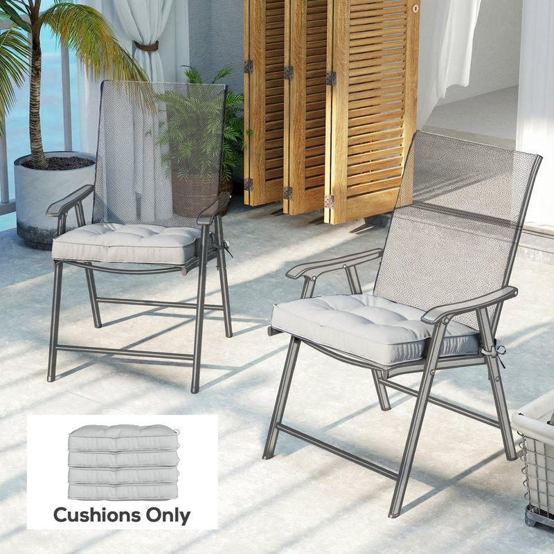 Outdoor Seat Cushion Set, Light Grey