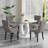 High Gloss Round Dining Table Set with 4 Velvet Dining Chairs-2044874349