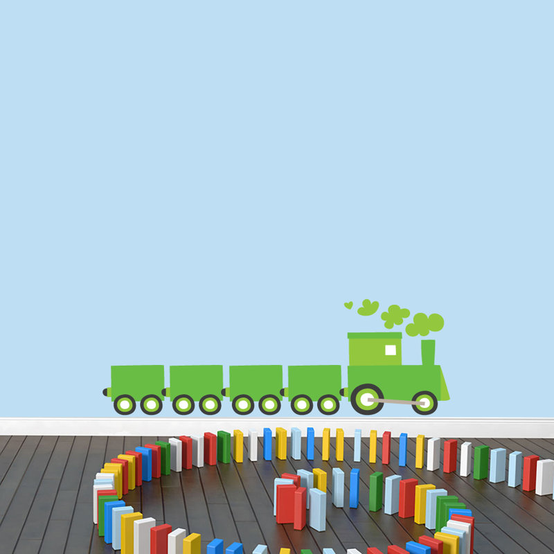 Décalcomanie murale train choo choo, Vert