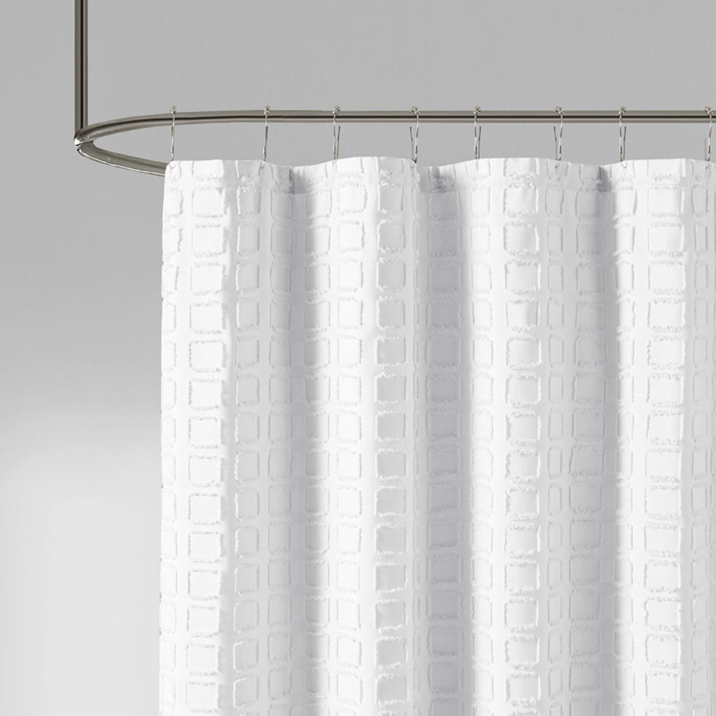Rideau de douche uni tissé, Blanc
