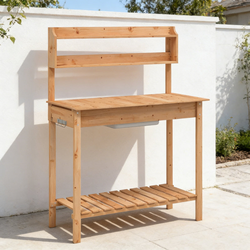 Manufactured Wood Potting Bench, Natural