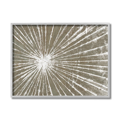 " Industrial Distressed Line Burst White Brown "