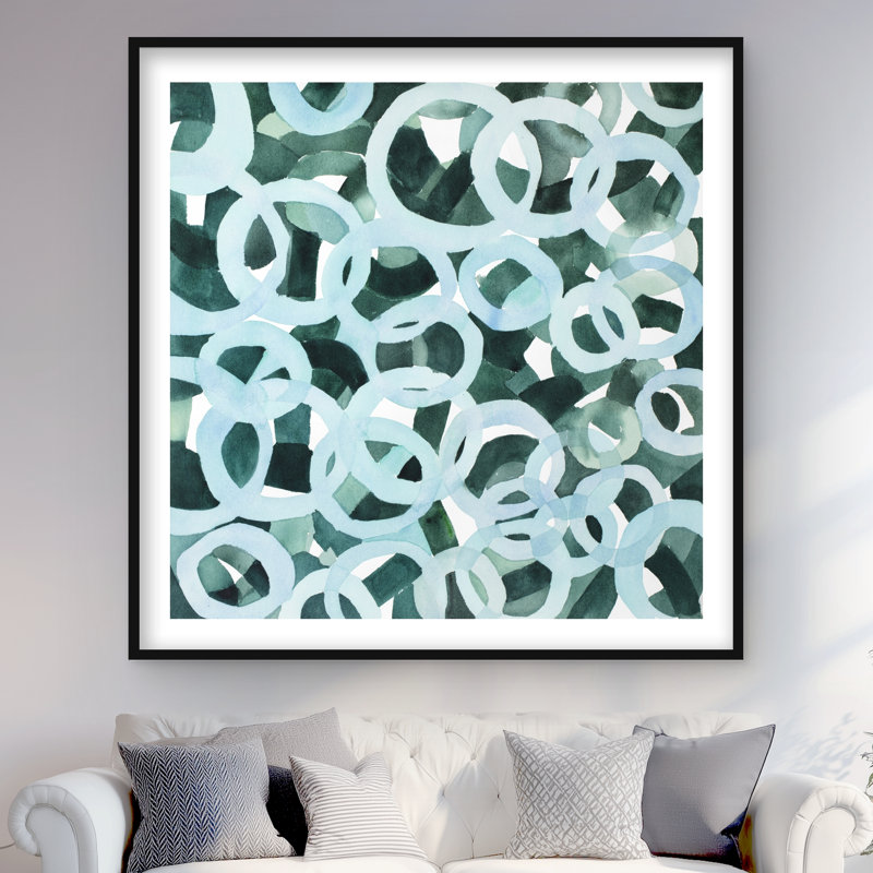 Abstrait cercles - reproduction encadrée mat pour décor de salon