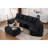 133" Modular U-Shaped Sectional Compression Sofa with Removable Recliner Module, Black Woodgrain Chenille, Boneless, Ideal for Large Spaces - Flexible Configuration