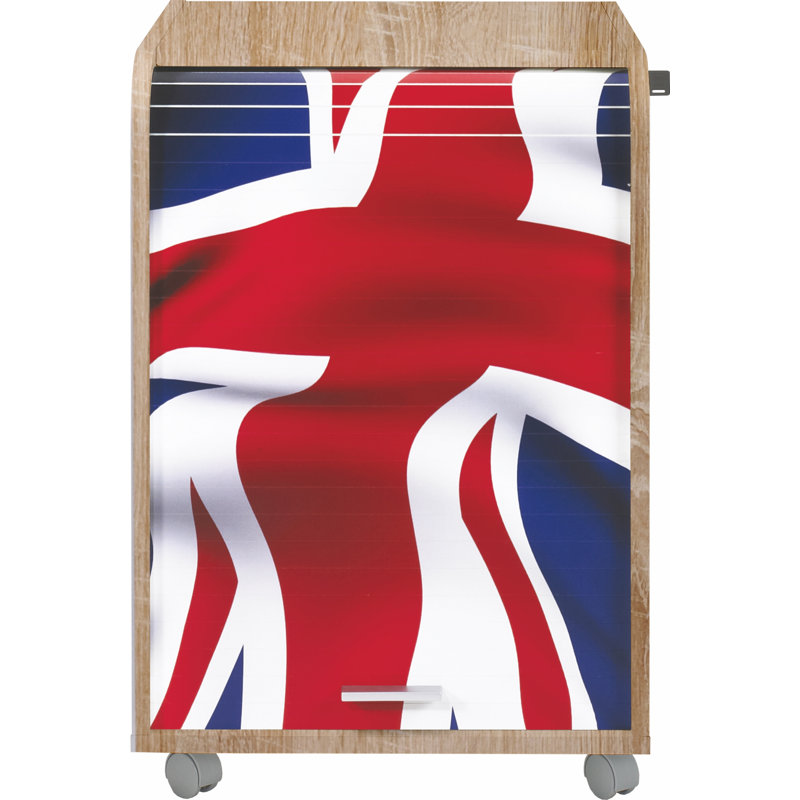 Graziella 1 -Door 2 -Drawer Filing Storage Cabinet, Oak