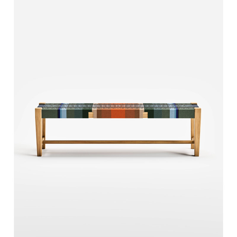 Masaya Upholstered Dining Bench, Clear Teak San Geronimo Manila
