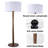 61" Walnut Floor Lamp with 19.7" Large Fabric Drum Shade, Solid Wood Standing Lamp for Living Room, Bedroom, Office & Corner, UL Listed, Bulb Not Included-1866984620