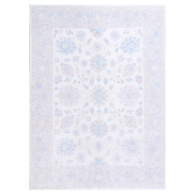 Daugherty Hand Knotted 9x12 Ivory Rug