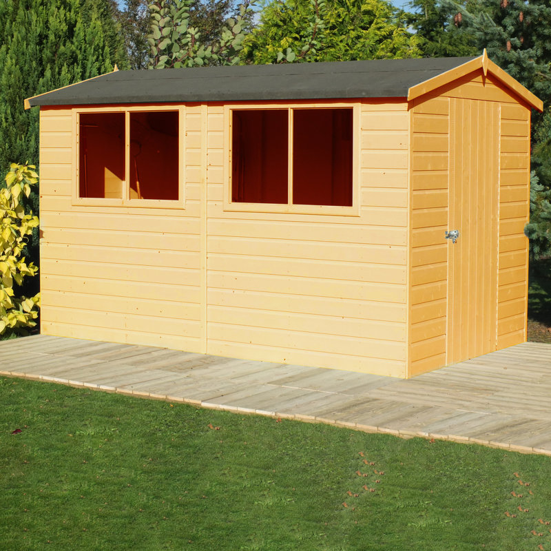 Lewis 8 Ft. W x 12 Ft. D Shiplap Apex Wooden Shed, No