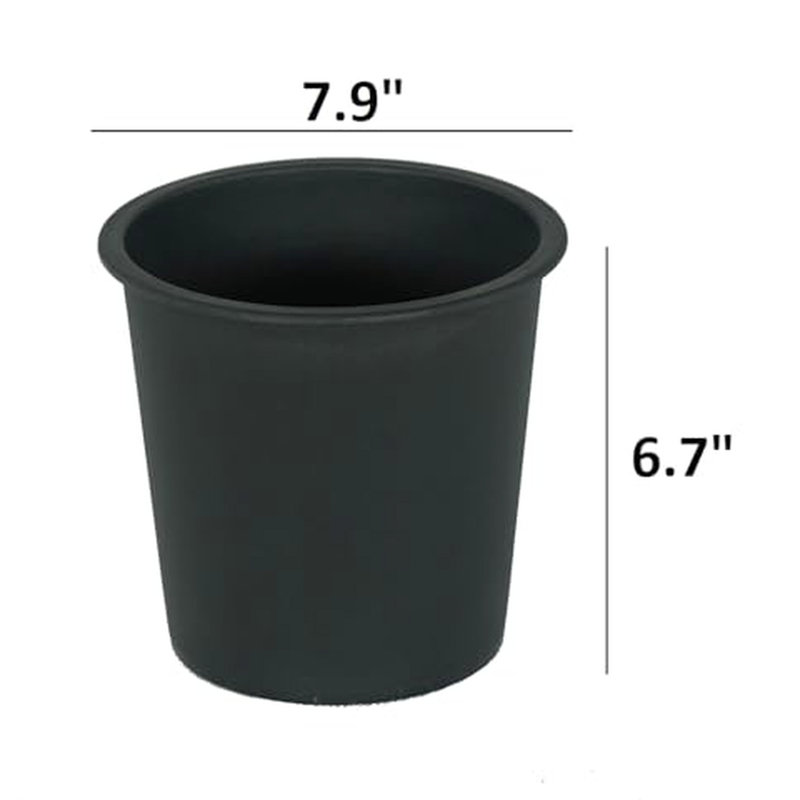 Vedarth 5 8" Round Nursery Plant Containers - Plastic With Drainage. Construction. Weather , Crack- & Fade . Black. For Indoor And Outdoor Planting Pots , Crack Proof Gardening Storage