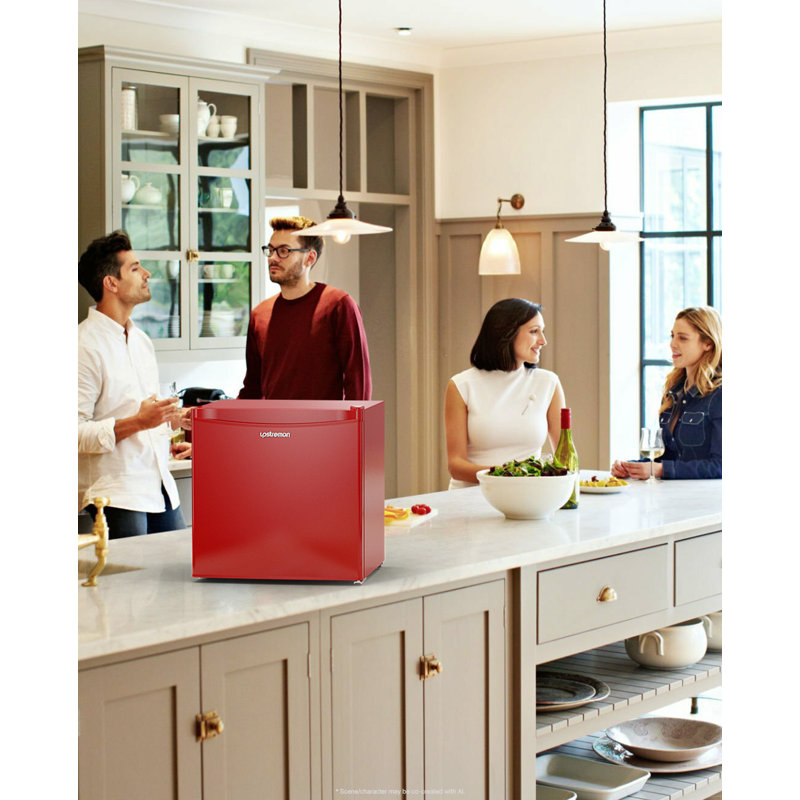 1.7 Cu.Ft Single Door Mini Fridge with Freezer, Dorm Essentials, Adjustable Thermostat,  ENERGY STAR, Red