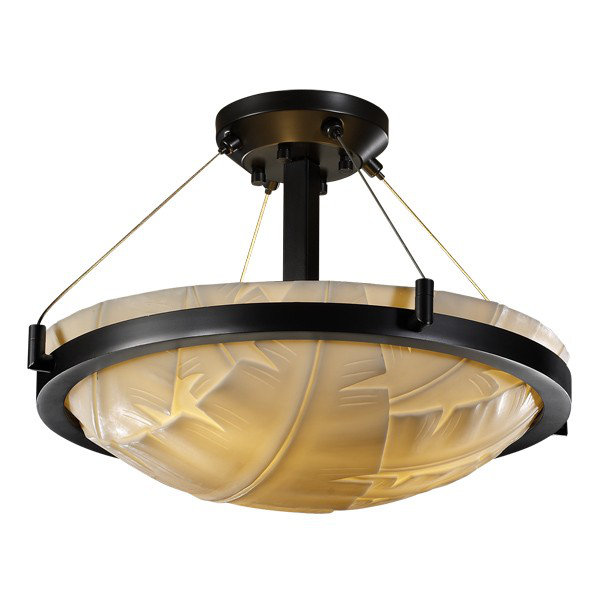 Donasia Semi Flush Mount, Dark Bronze, Waves