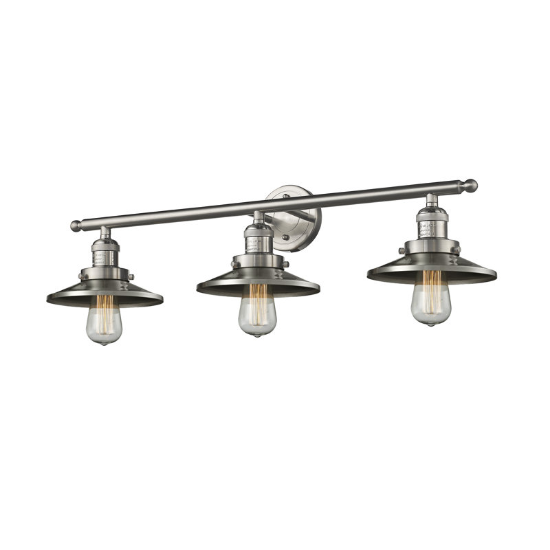 Applique murale à bras 3 lumières Gault, Nickel satiné brossé