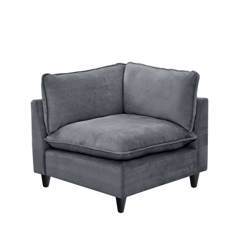 Canapé modulaire Annamaria, Chenille gris-bleu