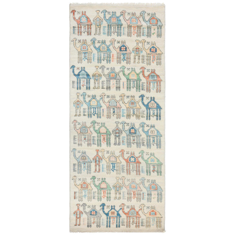 One-of-a-Kind Runner 3' X 7' New Age Runner Area Rug Ivory
