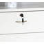 Commode à tiroirs, commode à cinq tiroirs, poignées en métal, glissières en métal et mélamine cacao-367956168