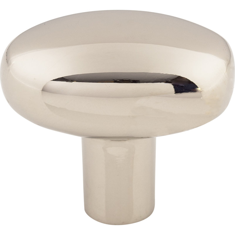 Aspen Oval Knob, 1 9/16" Length, Polished Nickel