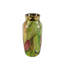 Sandersen Handmade Ceramic Vase for Living Room Decoration, Green & Pink Leaves Modern Home Decor Accent Piece