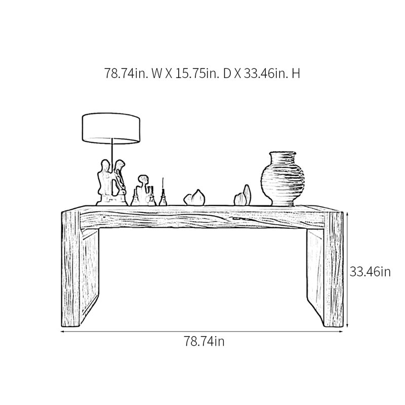 Krafick, H 33,46 po x l 78,74 po x P 15,75 po