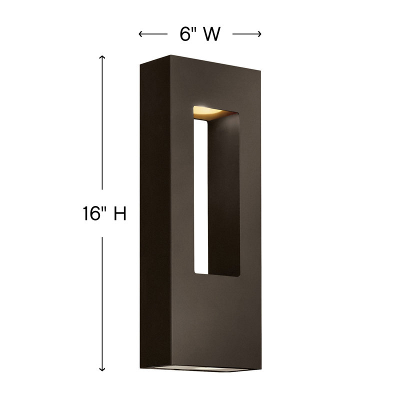 Atlantis 2 Light Outdoor Sconce, LED, Satin Black, 25" H x 9" W