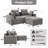 Makassar 78" Modular Loveseat, Modern Upholstery Sofa With Ottoman-956448574