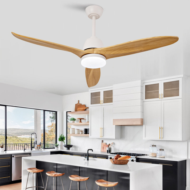Ventilateurs de plafond avec lumières, Blanc, 150 tr / min, Bois naturel
