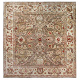 Mahal One-of-a-Kind 4'10" x 5' Area Rug in Brown/Red/Ivory