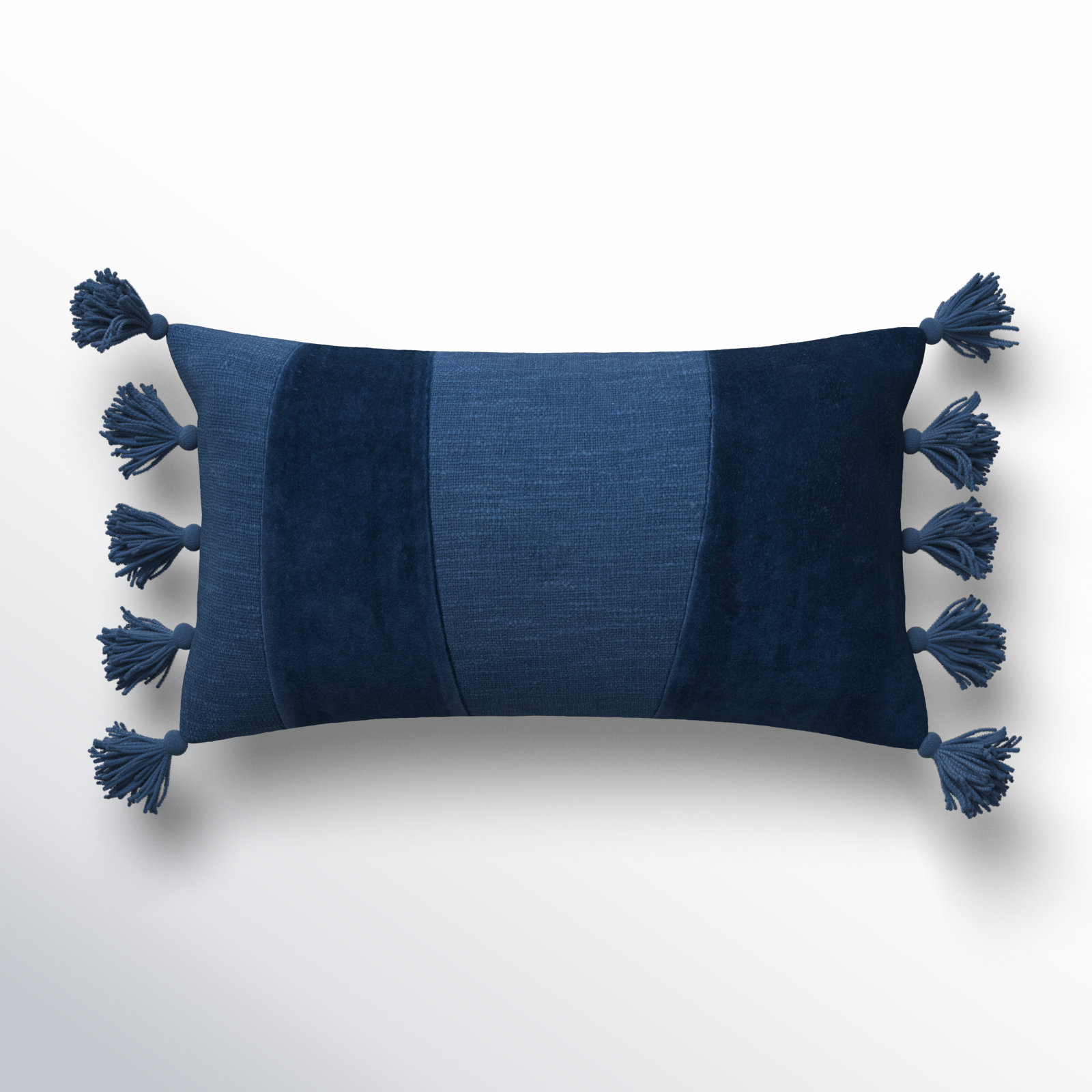 Legaspi Tassels Lumbar Throw Pillow, Bright Blue