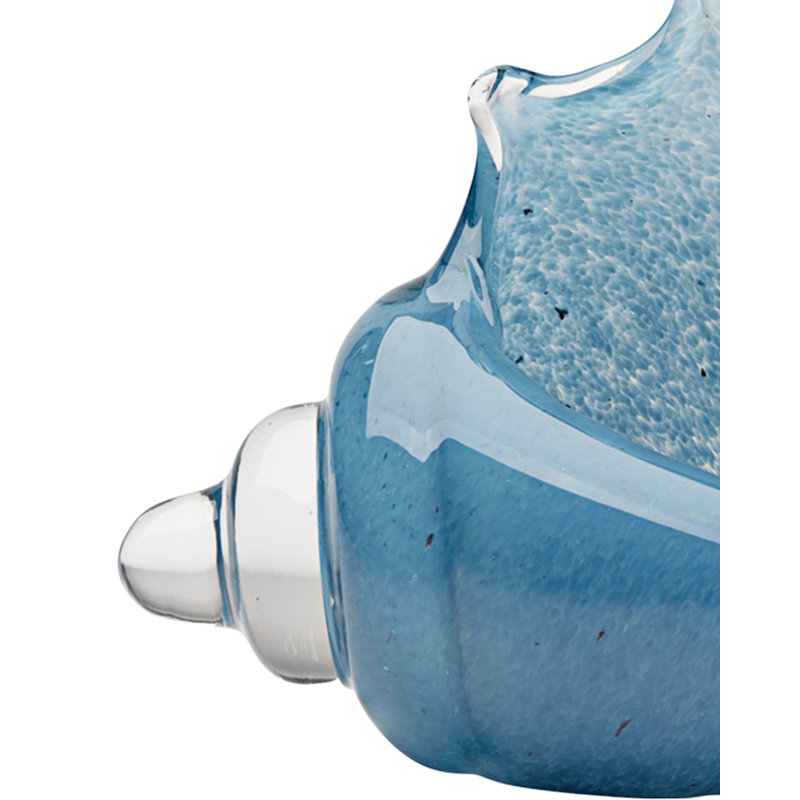 Triton Shell Blown Glass, Steel Blue