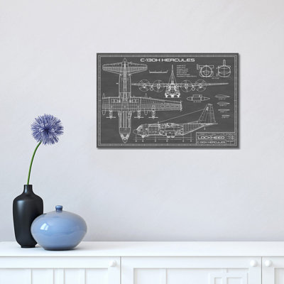 " C-130 Hercules Airplane Black " by Action Blueprints