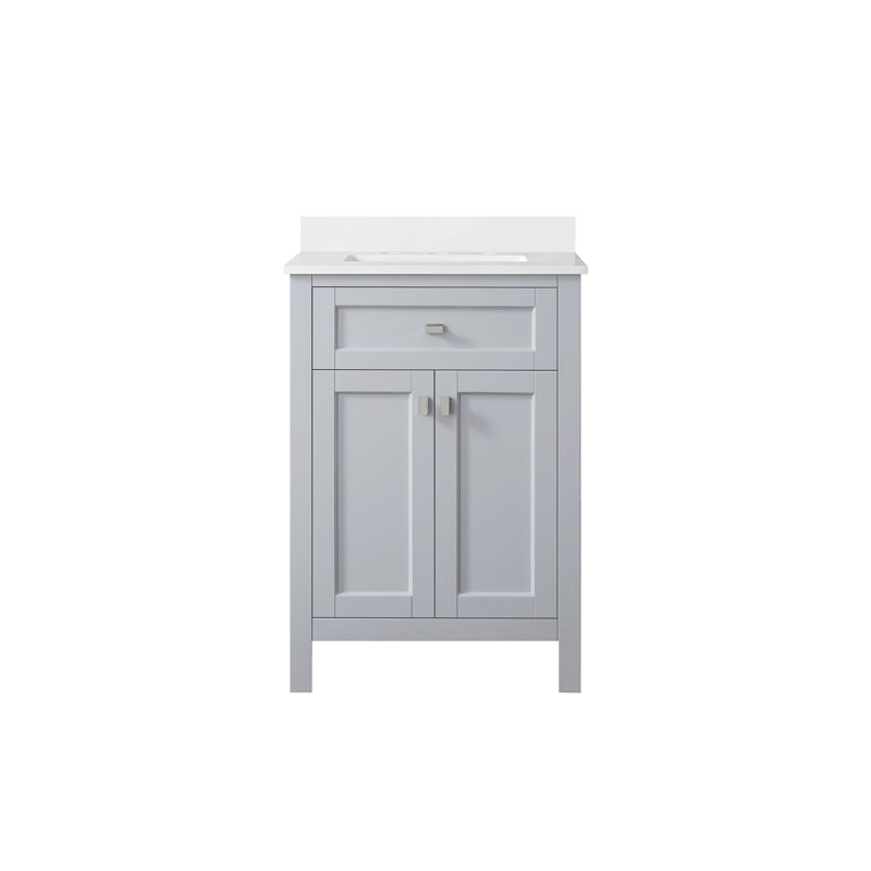 Juniper 24'' Free Standing Single Bathroom Vanity Set with Countertop and Sink, Dove Gray